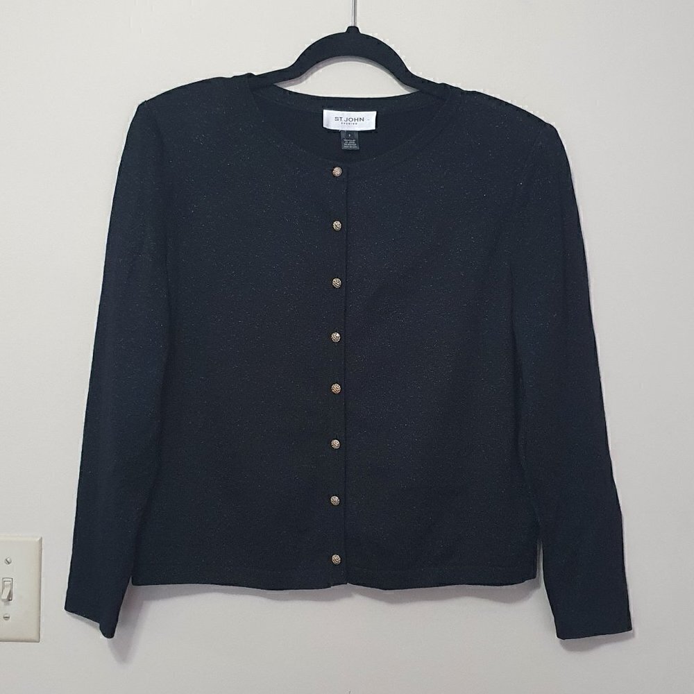 St. John Evening Blended Wool Glitter Blazer Jacket